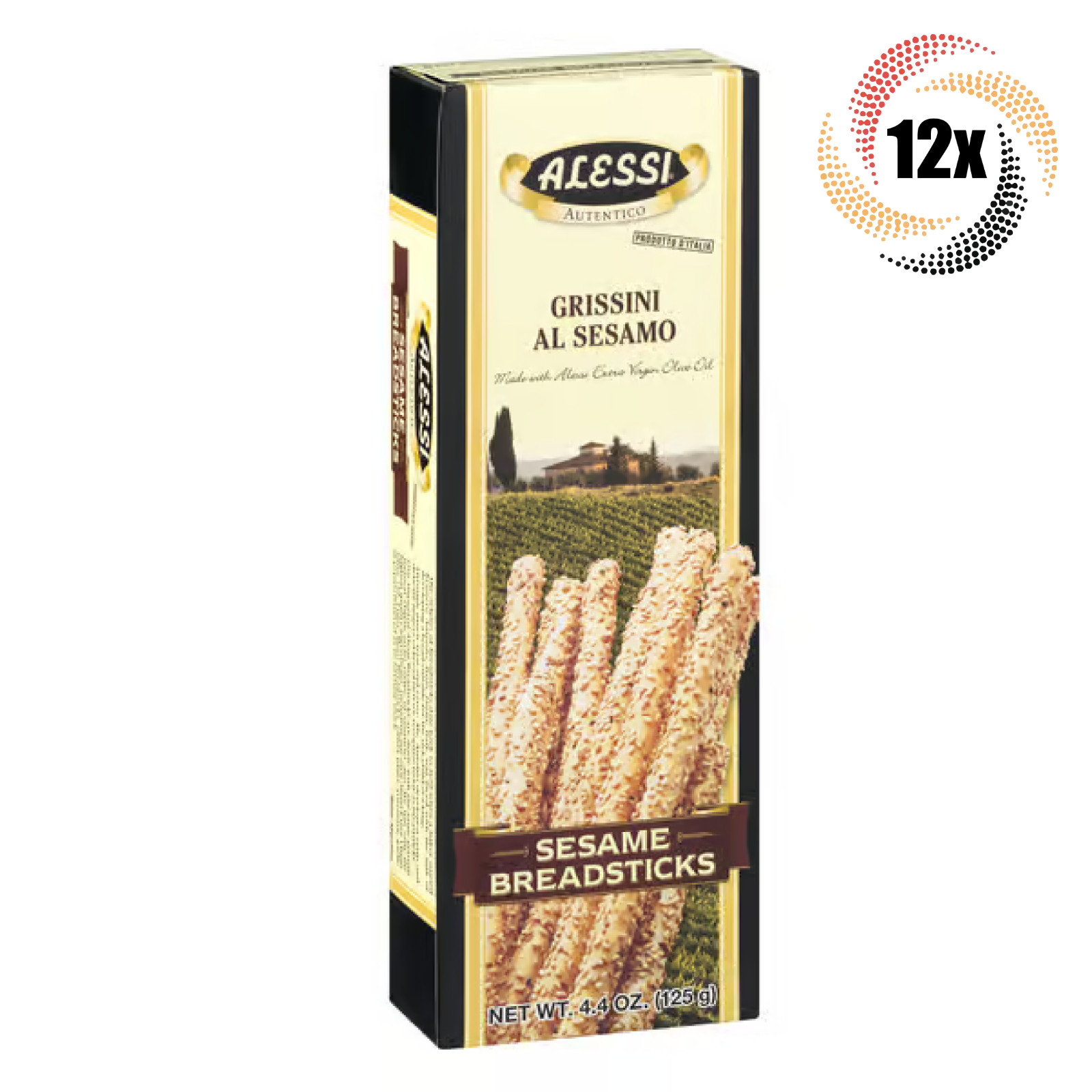 12x Pack Alessi Autentico Imported Garlic Breadsticks | Extra Virgin Oil | 4.4oz