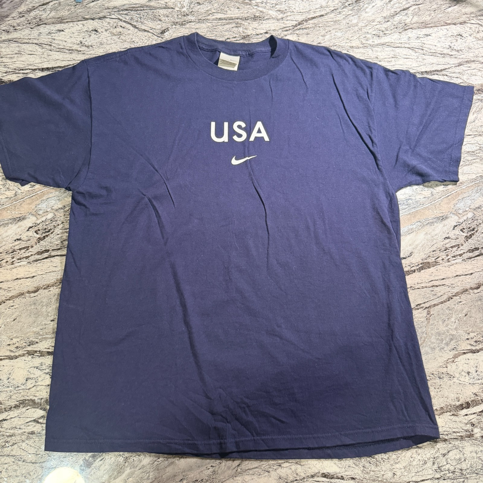 NIKE Men\'s T-Shirt Short Sleeve Tee - NAVY BLUE - XL