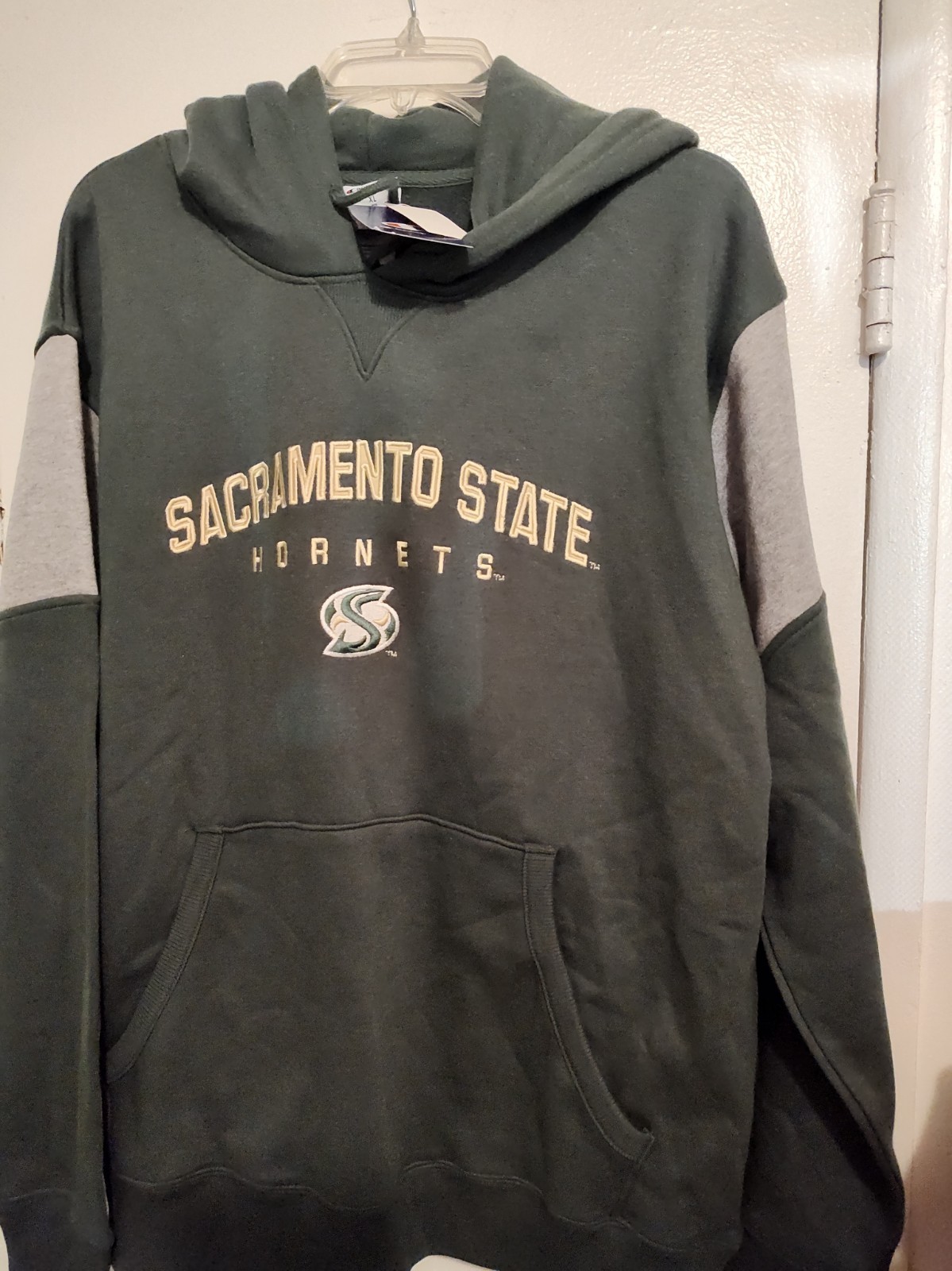 Champion-Sacramento State Hornets-Dark Green/Gray-Hoodie Sweatshirt-Size XL-NWT