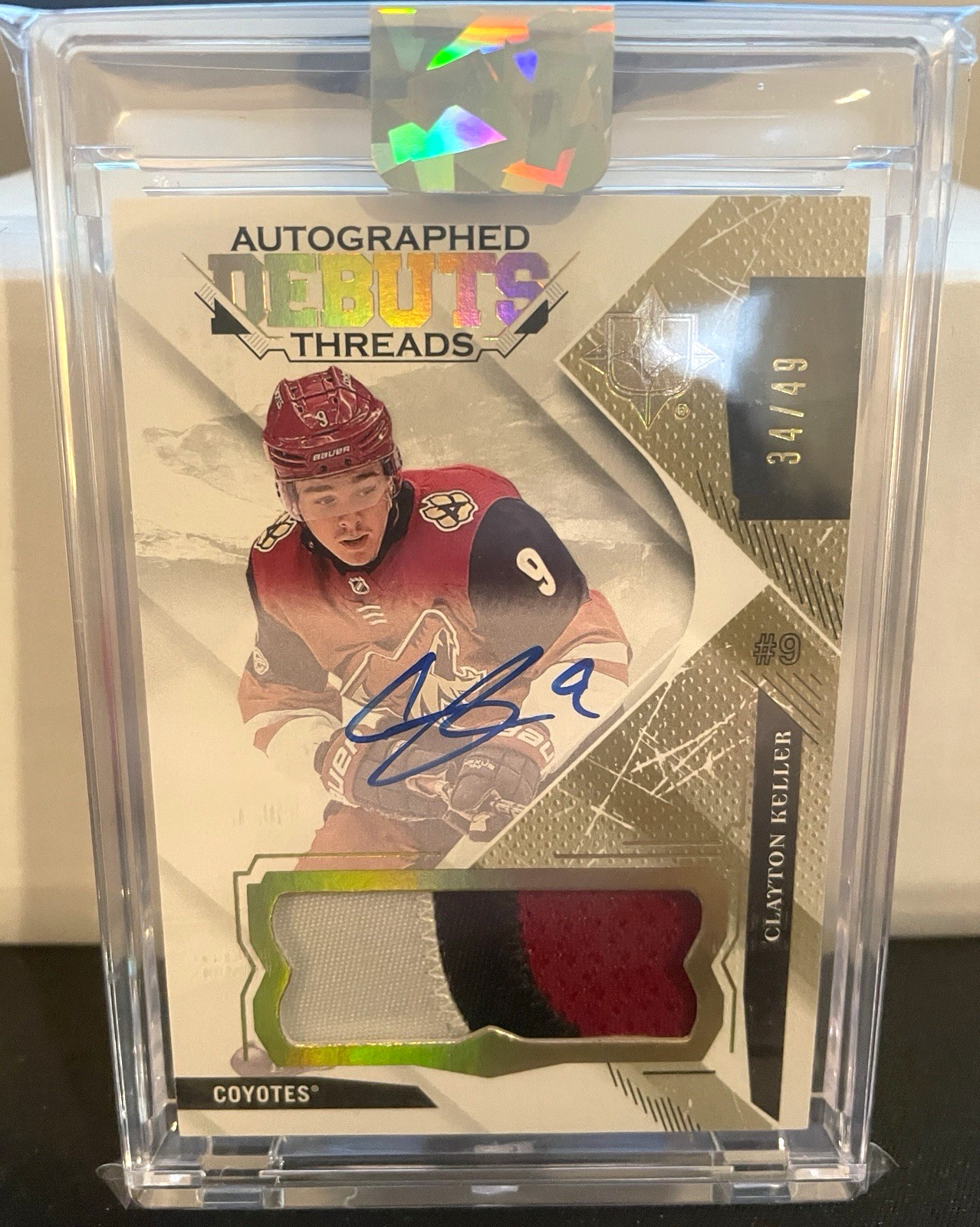 2017-18 UD Ultimate - Clayton Keller Autographed Debut Threads Auto Patch /49 RC