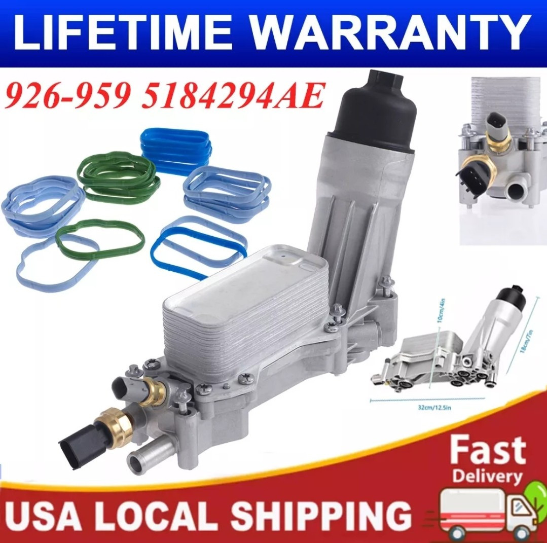 926-959 Aluminum Engine Oil Filter Housing For 11-22 Dodge Chrysler Ram Jeep3.6L
