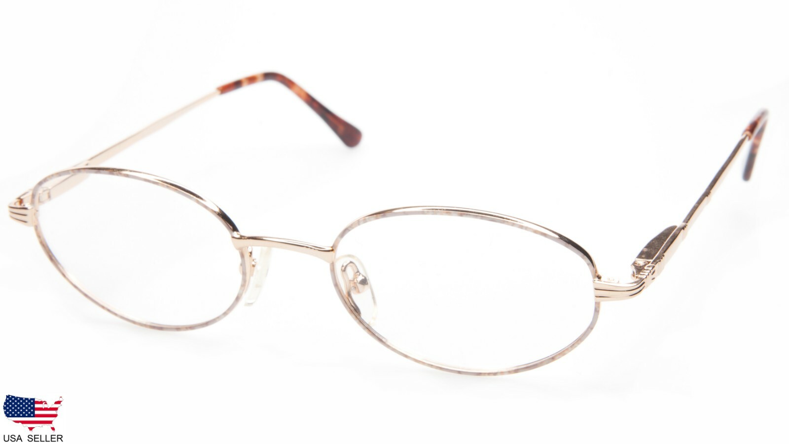 NEW NEW ATTITUDE NA-3 #03 COL#03 GOLD /CREAM SWIRL EYEGLASSES 50-20-140 B35mm