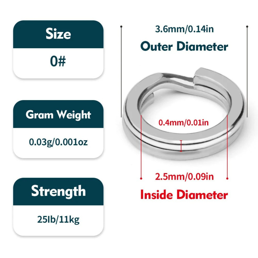 50/100 PCS Stainless Steel Heavy Duty Fishing Split Rings Big Game Saltwater 