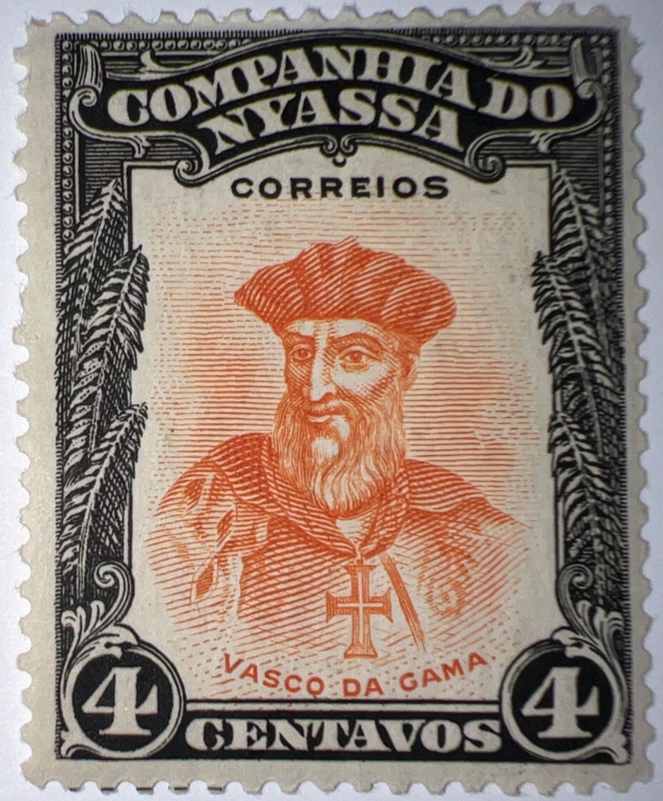 Travelstamps: 1921 Nyassa Stamps Sc# 112, 4 c Vasco da Gama Black-Orange