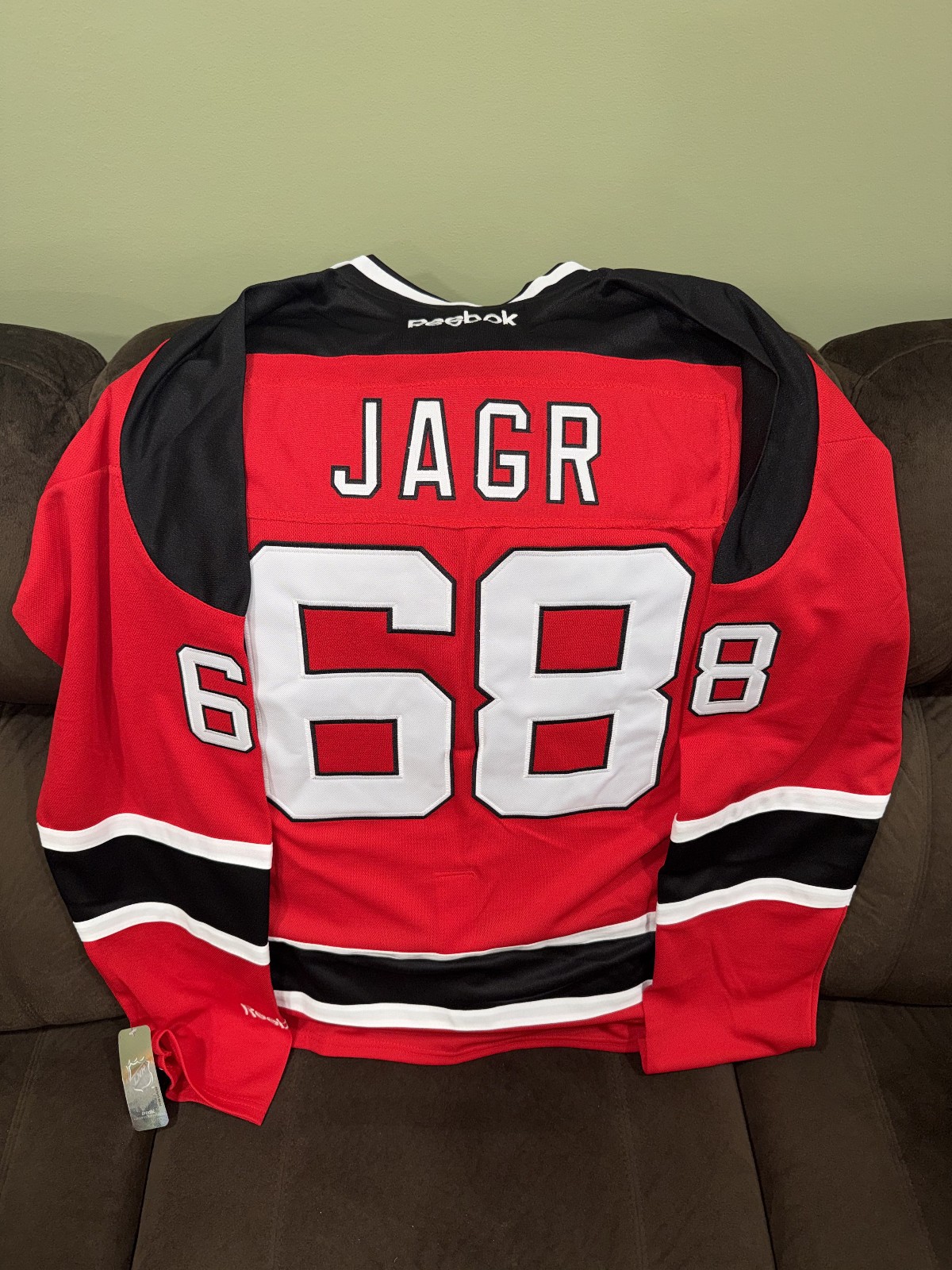 REEBOK New Jersey Devils JAROMIR JAGR #68 NHL Hockey Jersey Size XXL or 54 BNWT