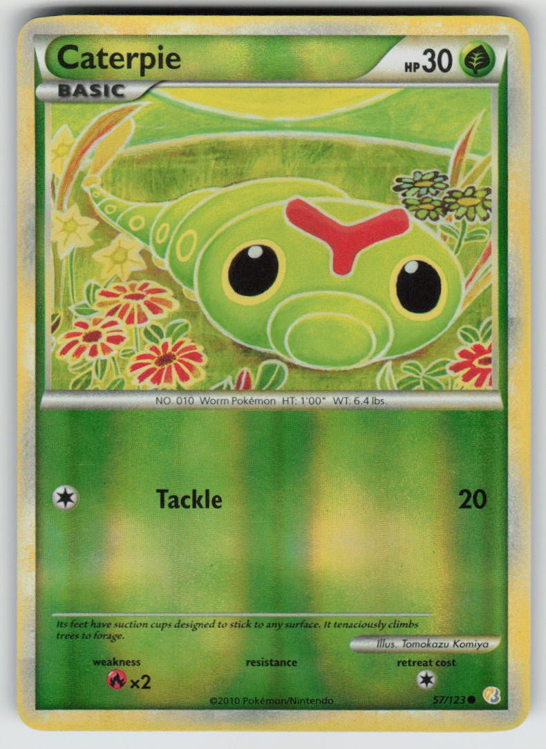 Caterpie Reverse Holo 57/123 Common HeartGold & SoulSilver Pokemon LP Caterpie Reverse Holo 57/123 Common HeartGold & SoulSilver Pokemon LP
