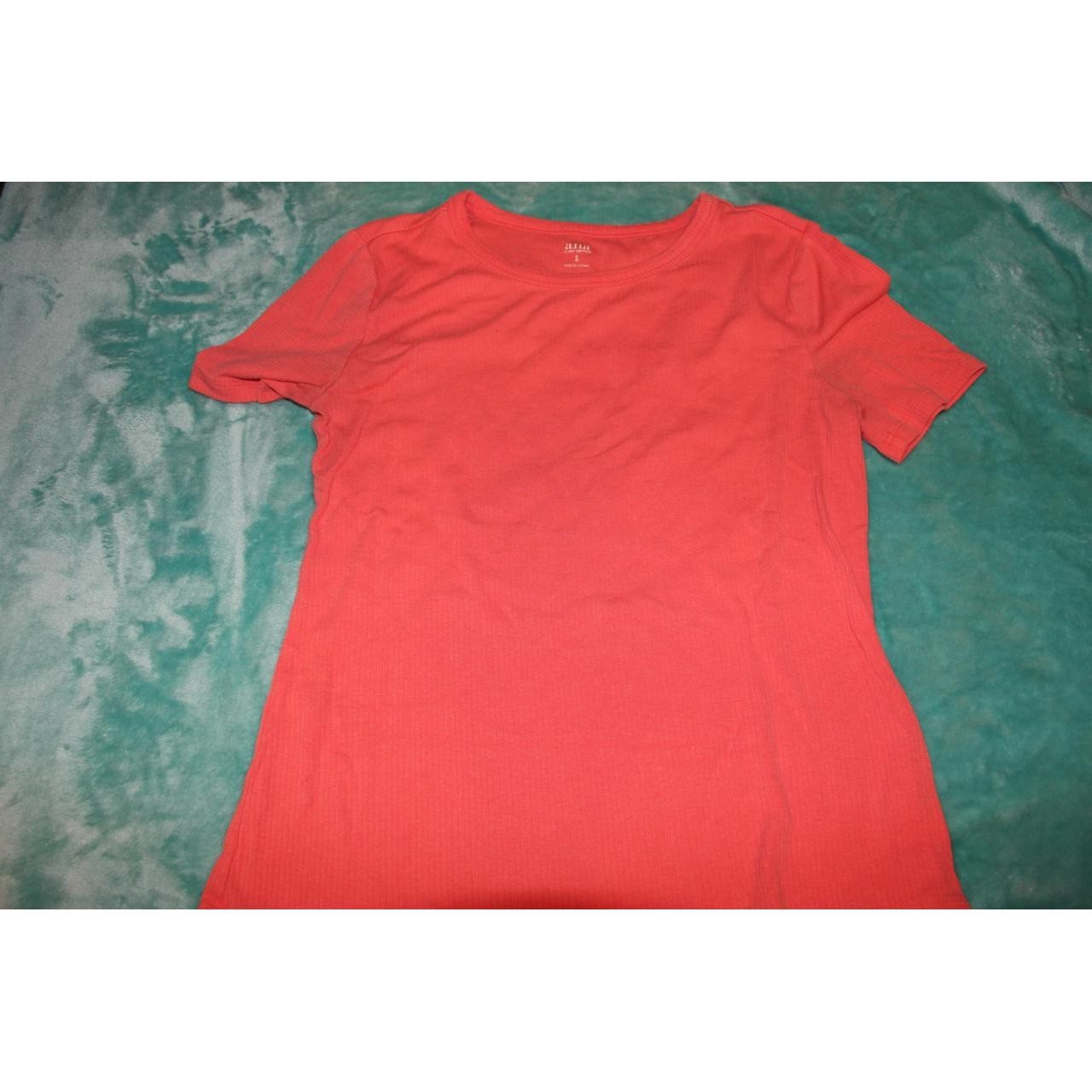 a.n.a Women\'s Pink Solid Knit Crew Neck Short Sleeve T-Shirt Regular S