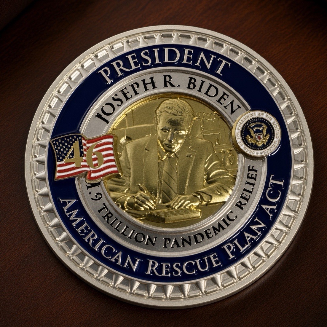 President Joe Biden American Rescue Plan Act Politics Commemorative Coin President Joe Biden American Rescue Plan Act Politics Commemorative Coin