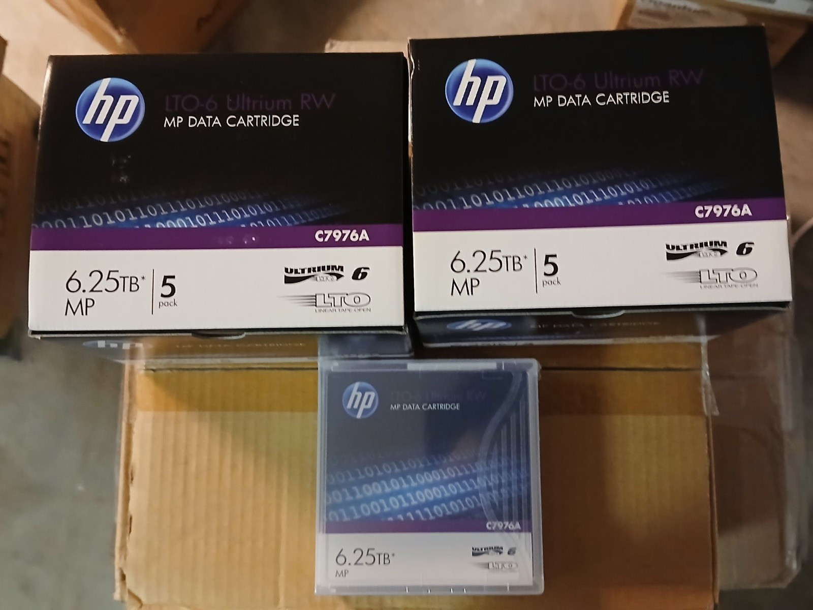 HPE C7976A LTO-6 Ultrium 6.25TB RW Data Tape Cartridges 10Pk (10 Tapes) NEW