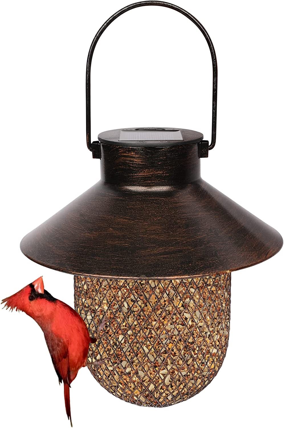 1-2 PCS Solar Bird Feeders, Squirrel Proof Wild Bird Seed Feeders Outdoor Bird