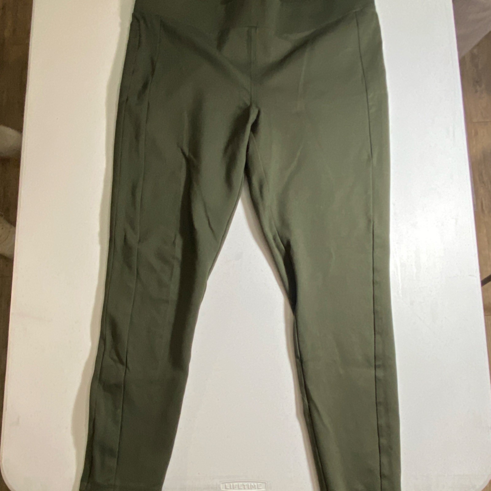 LOFT Olive Ankle Leggings High Rise Elastic Waist Solid Women Size L