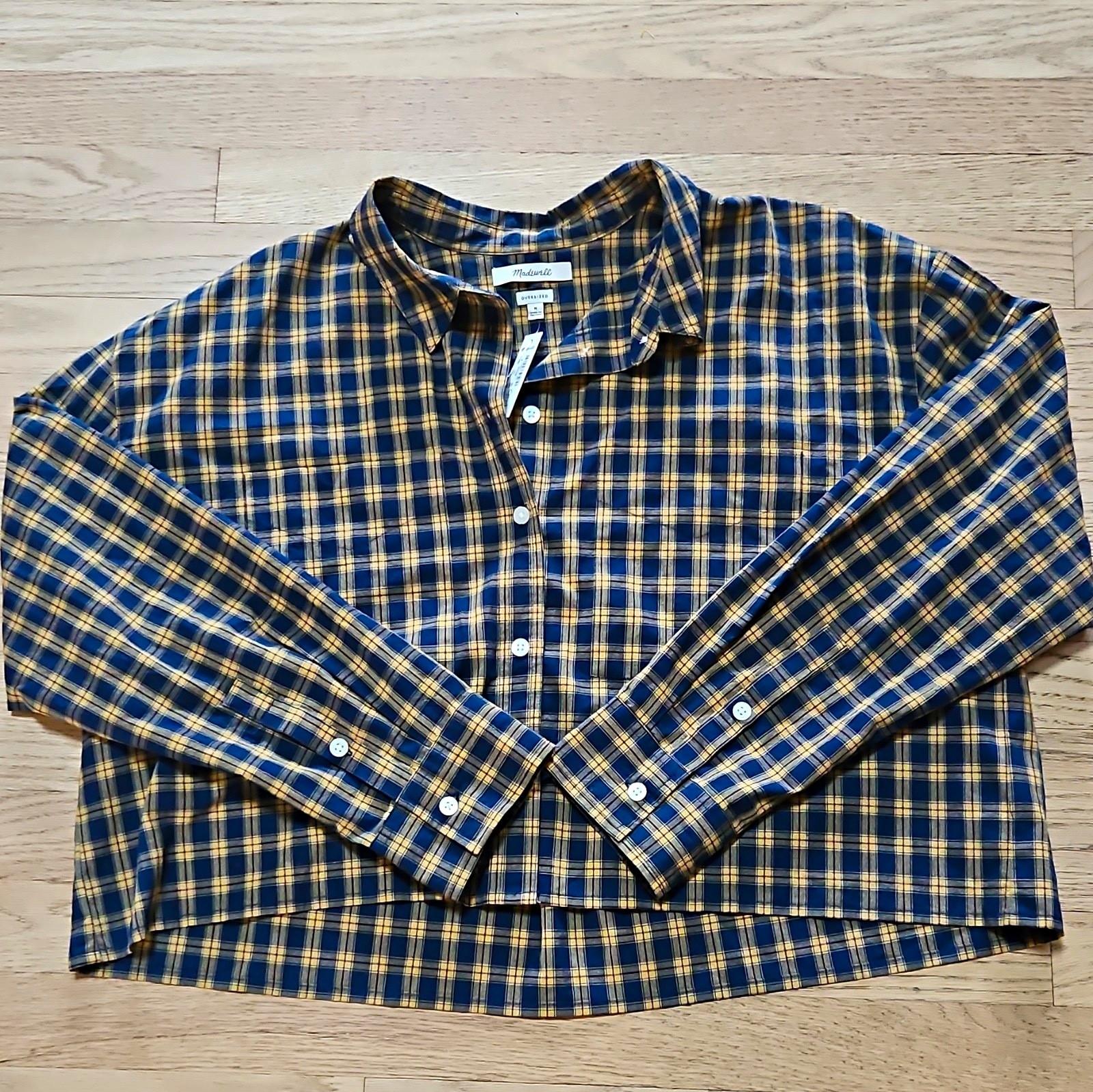 Madewell Womens The Signature Poplin Crop Shirt in Plaid Size M NWT Madewell Womens The Signature Poplin Crop Shirt in Plaid Size M NWT