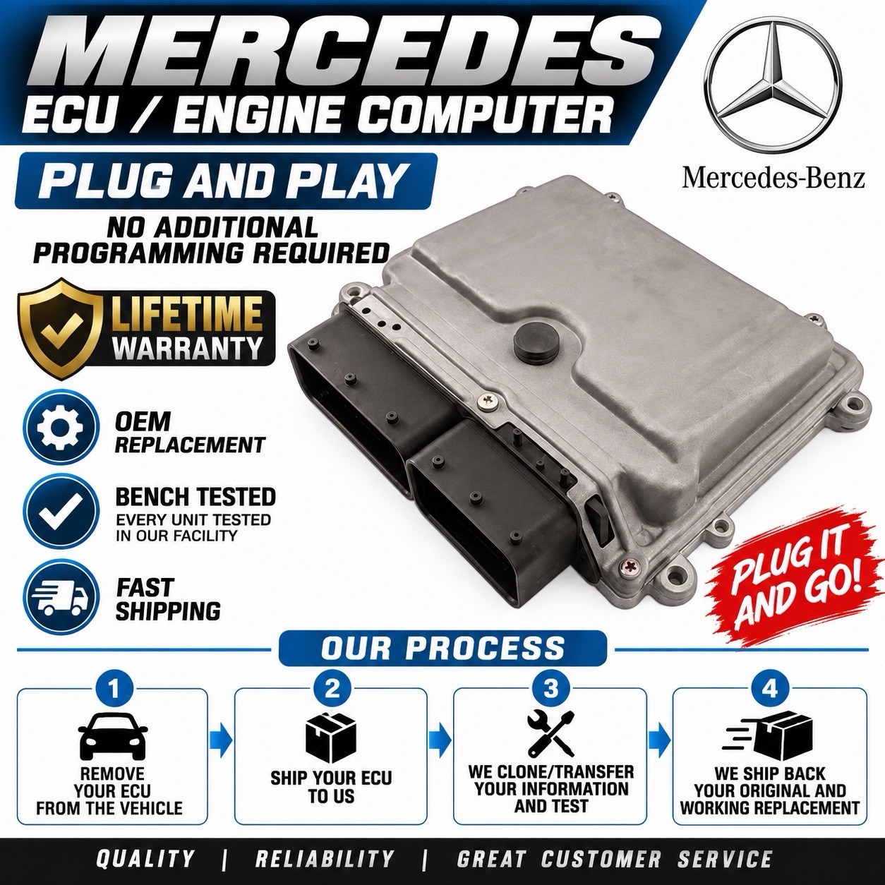2006-2009 Mercedes C280 C350 CLK350 ECU ECM Engine Computer Module AH3368 DG 2006-2009 Mercedes C280 C350 CLK350 ECU ECM Engine Computer Module AH3368 DG