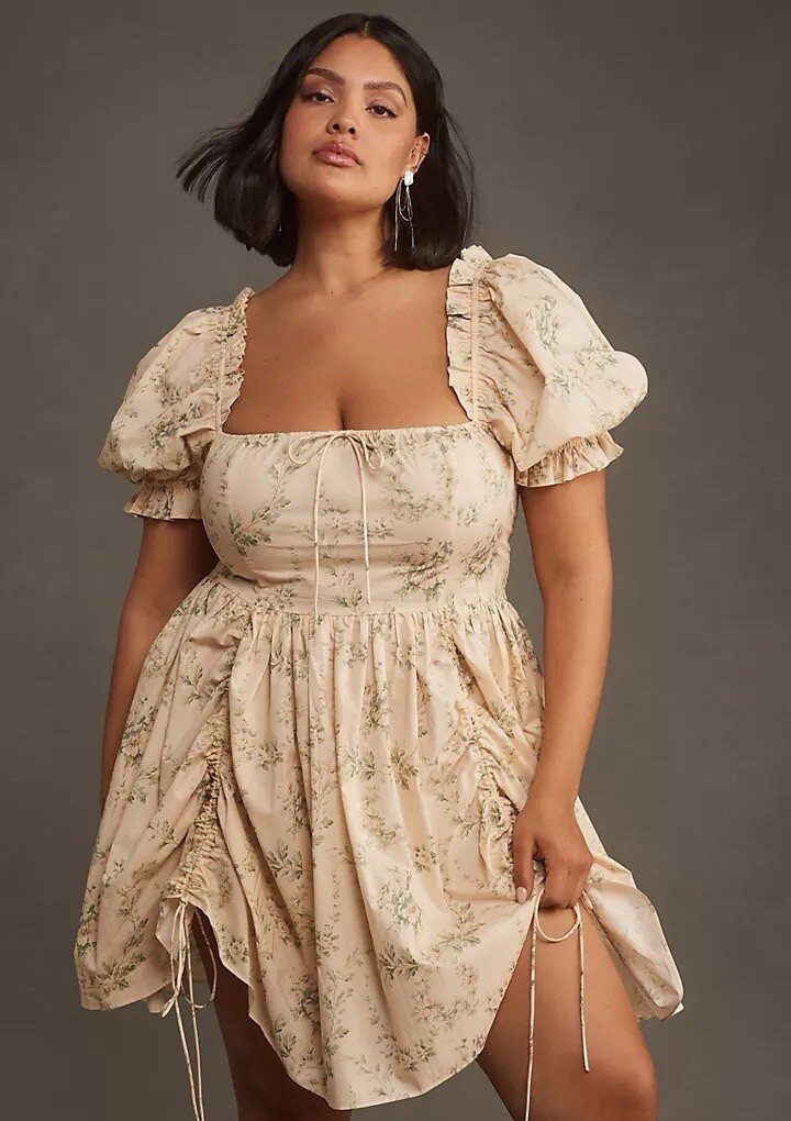 Anthropologie Selkie Romantics Mini Dress Floral Romance Cream Coquette L NEW Anthropologie Selkie Romantics Mini Dress Floral Romance Cream Coquette L NEW