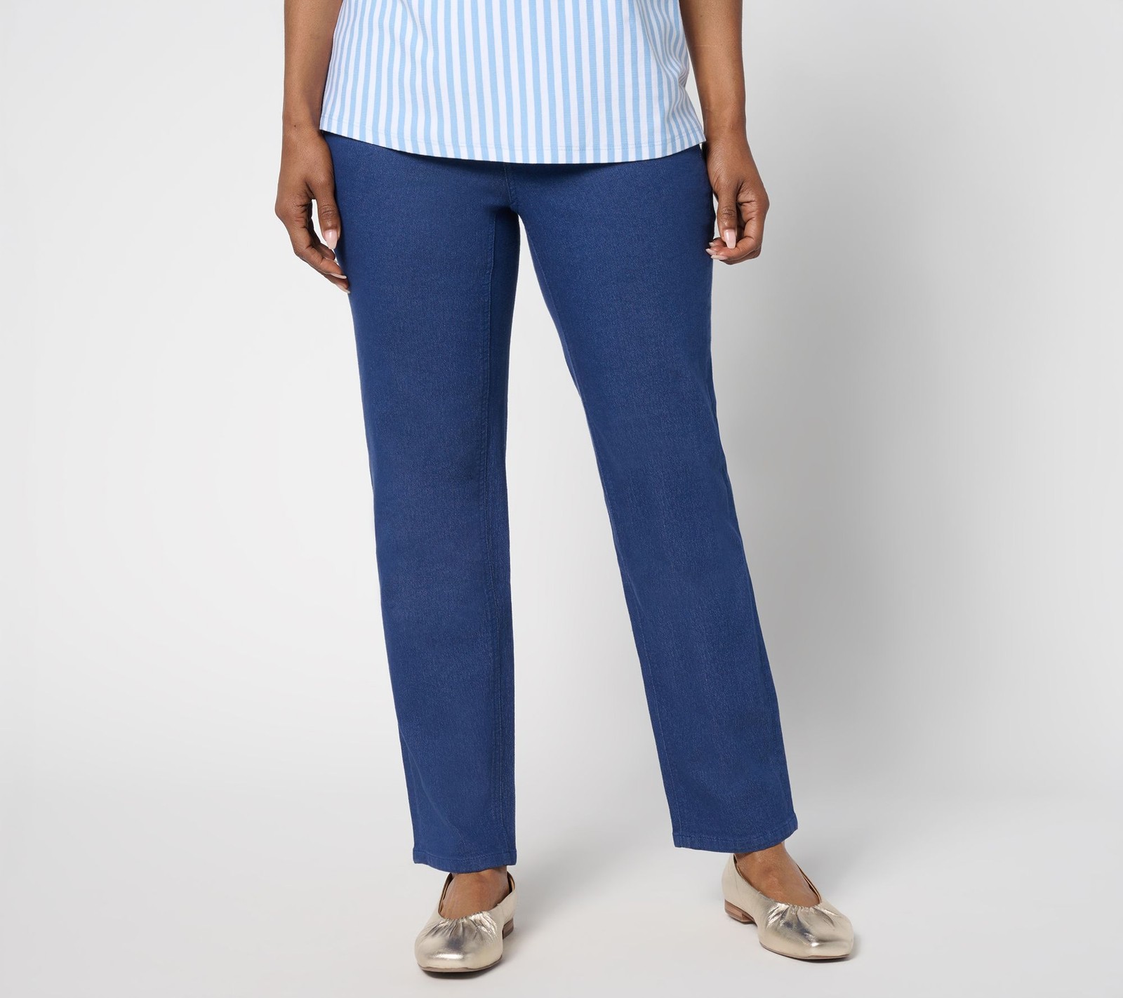 Liberare Women\'s Petite Pants 14P Denim & Co. Classic Colored Ankle Blue A687857