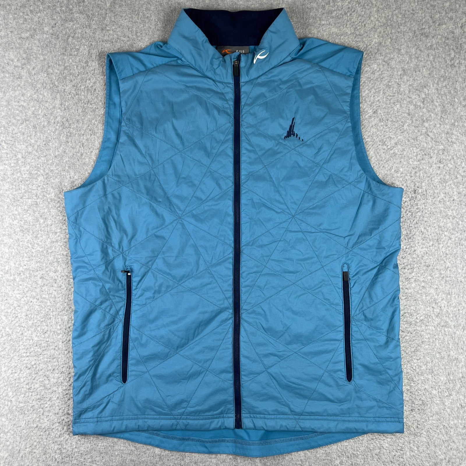 KJUS Golf Retention Vest Quilted Full Zip Hybrid XL Mens Blue Jacket Windbreaker