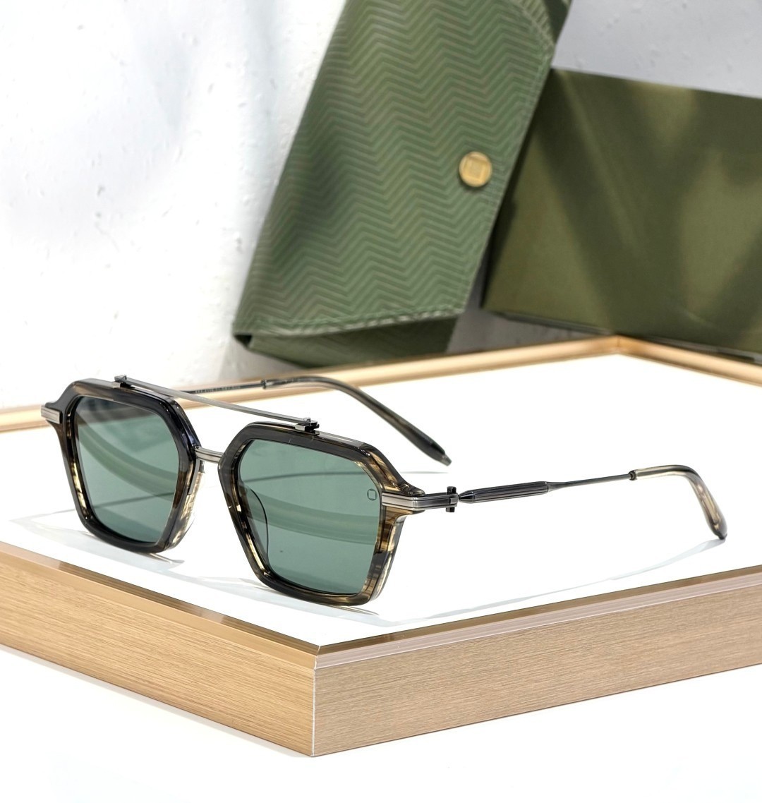 AKONI AKARI AKX-413 Aviator Sunglasses Gunmetal Horn Green Lens 51-19-142 AKONI AKARI AKX-413 Aviator Sunglasses Gunmetal Horn Green Lens 51-19-142