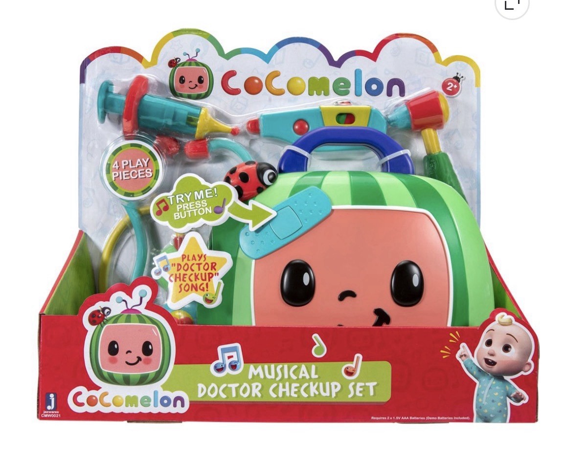 Cocomelon Musical Doctor Checkup Set Case 4 Play Pieces With Sound & Dr Song-NIB