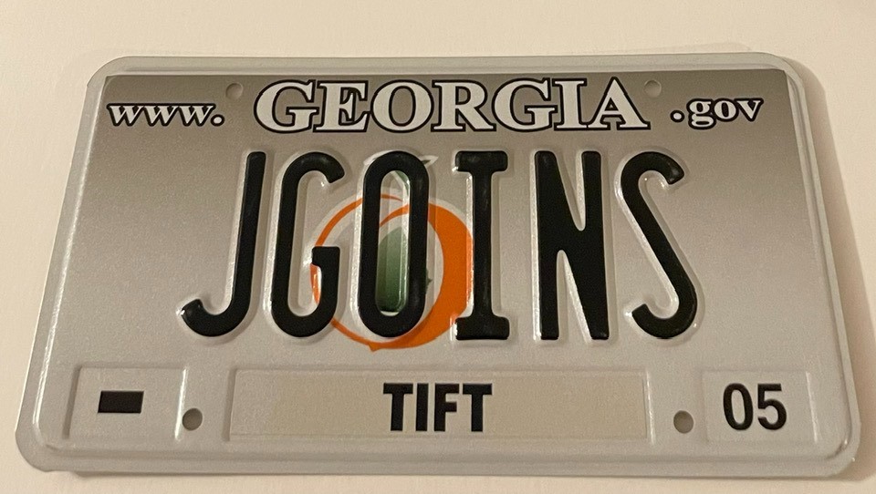 JGOINS Vanity License Plate J GOINS Jonathan John James Jerry Jason Jared
