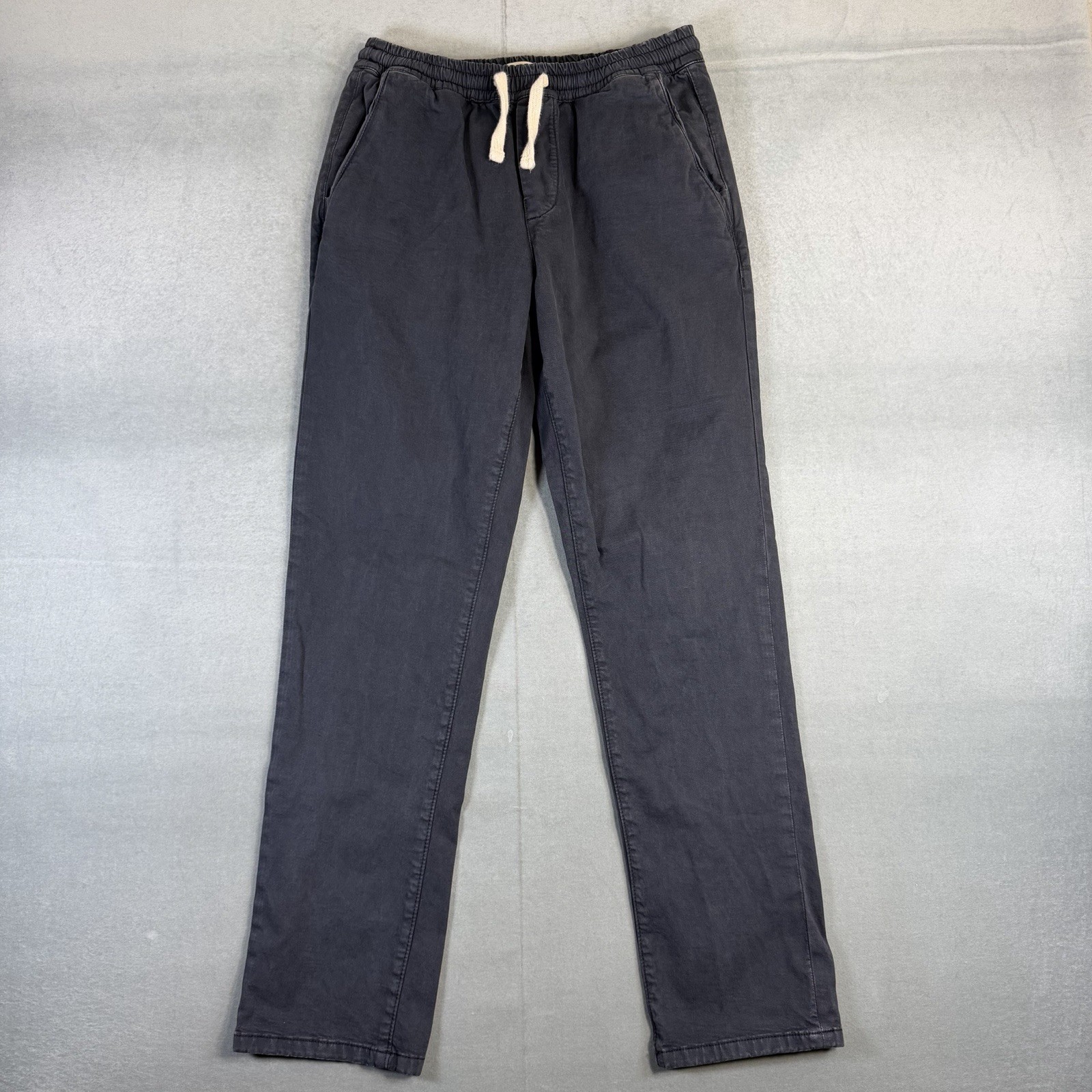 Marine Layer Saturday Pants Mens Medium Gray Slim Fit Drawstring Twill Pull On
