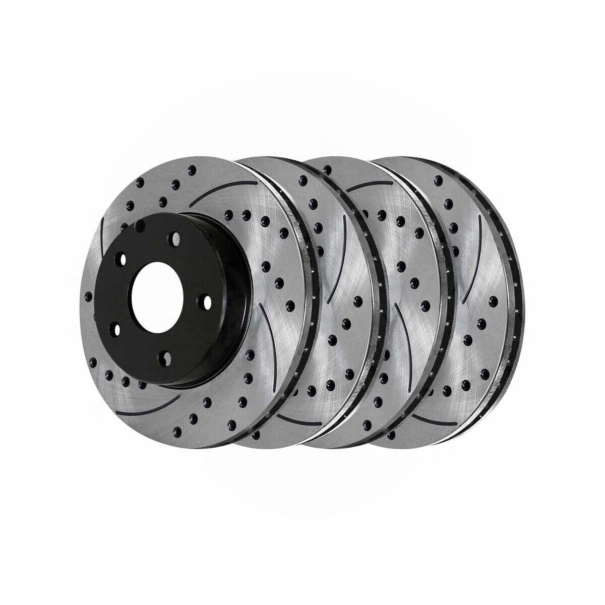 Drilled Slotted Brake Rotors 4pc Set F/R Mitsubishi Lancer 2.0L 08/2.4L 12-16