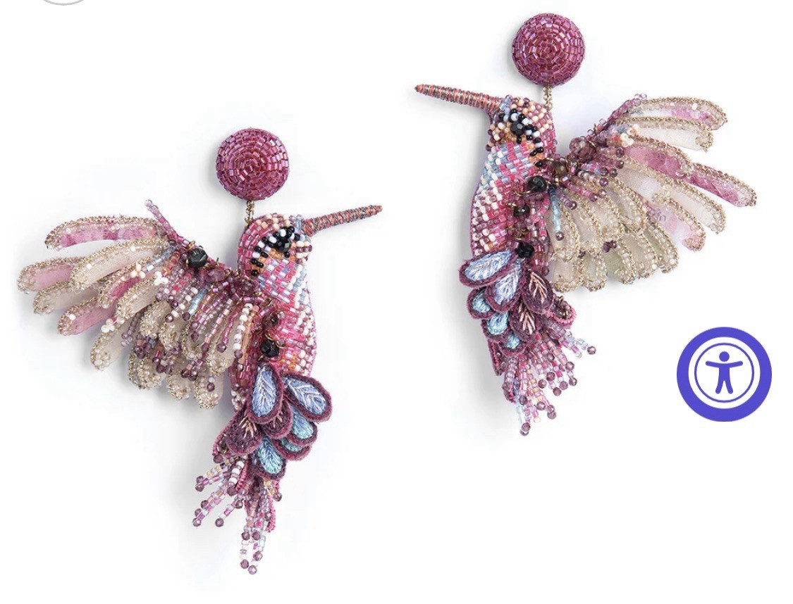 $275 Deepa Gurnani Pink Hummingbird Earrings NWT And Box $275 Deepa Gurnani Pink Hummingbird Earrings NWT And Box