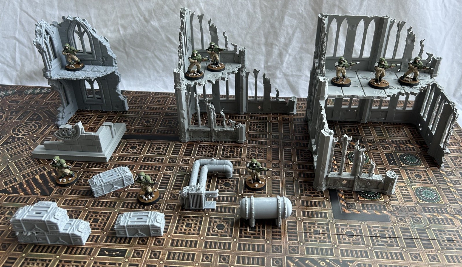 D Ruins 28mm Terrain 3D Printed   40K    Kill Team   corners, crates, pipes etc.