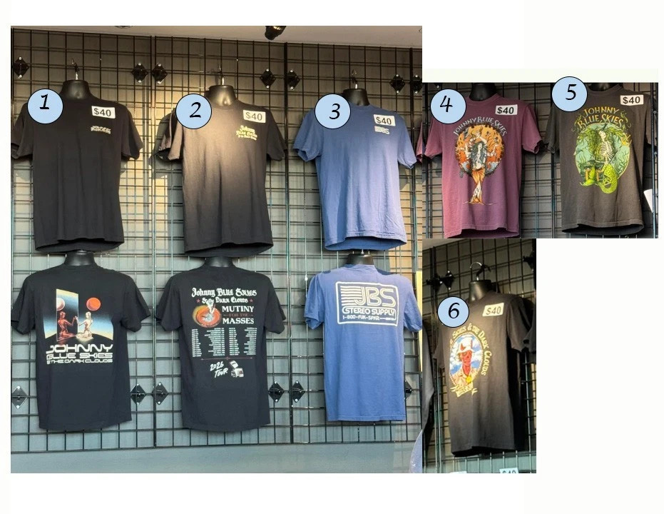 NewJohnny Blue Skies Dark Clouds Tour 2026 T-Shirt Concert Merch Reprint