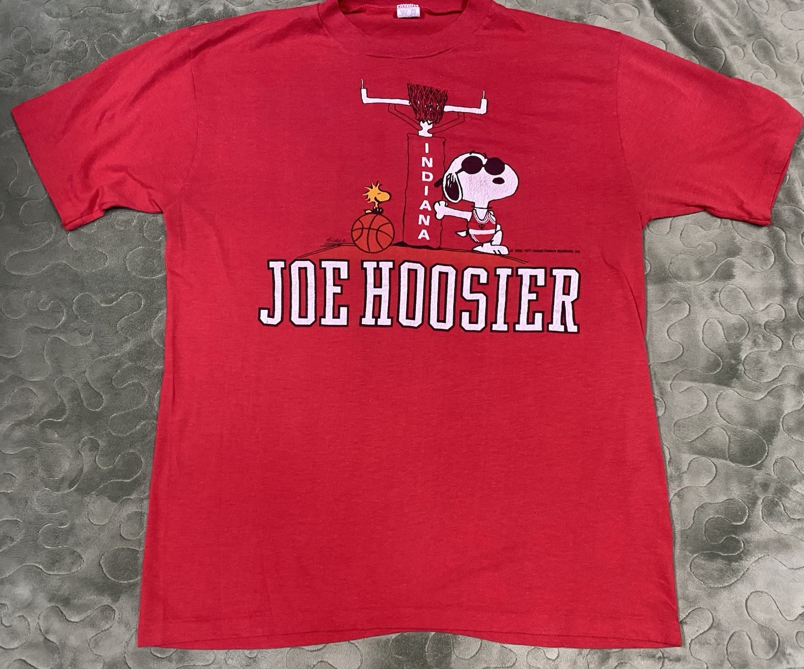 Vintage Artex Indiana Joe Hoosier T shirt Single Stitch Snoopy NCAA Basketball