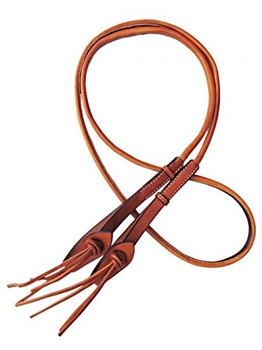 Showman 8ft Round Roping Reins w/ Leather Loop Ends Showman 8ft Round Roping Reins w/ Leather Loop Ends