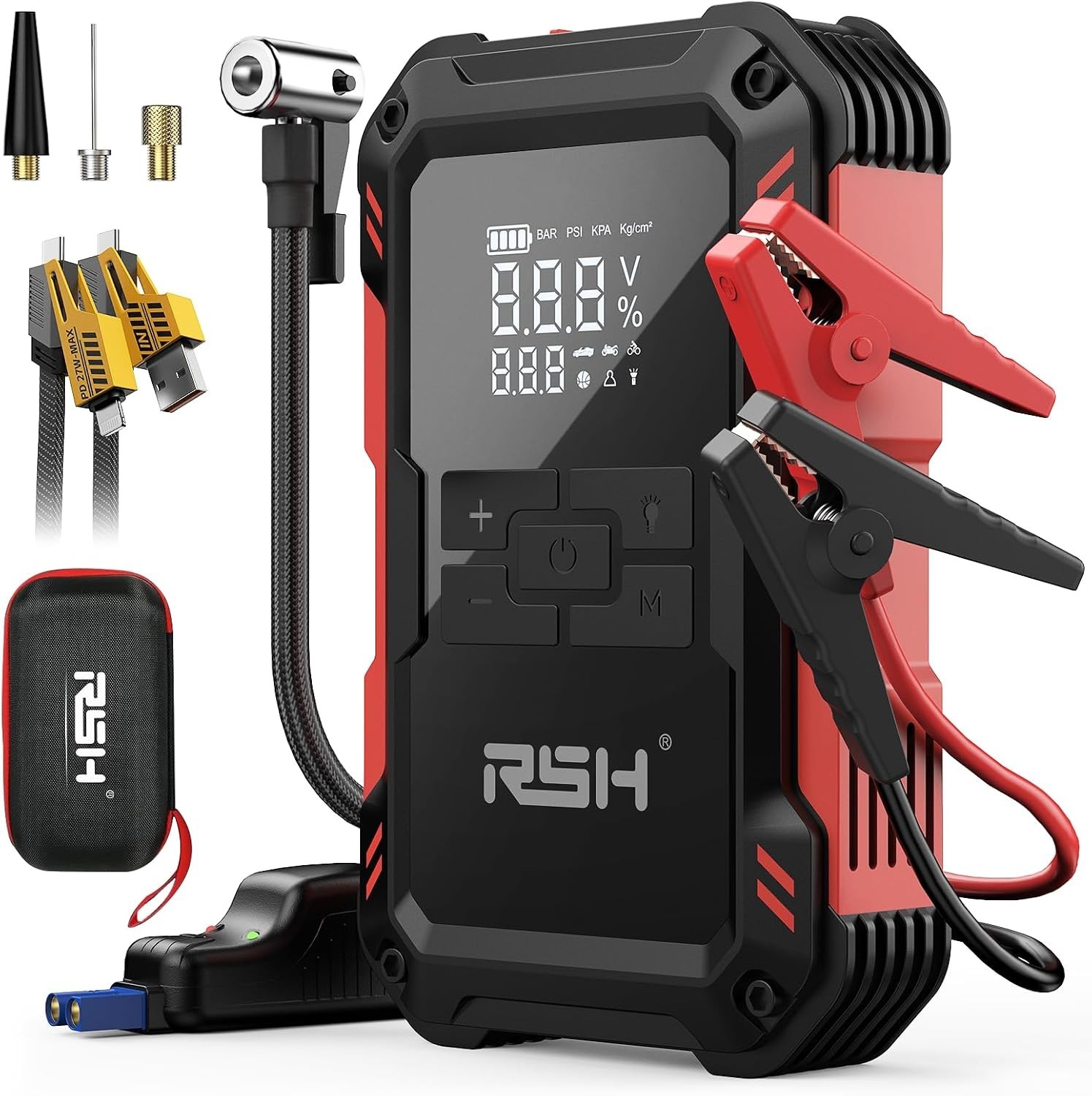 WOLFBOX Jump Starter with Air Compressor, 4000A Portable Car Battery Booster