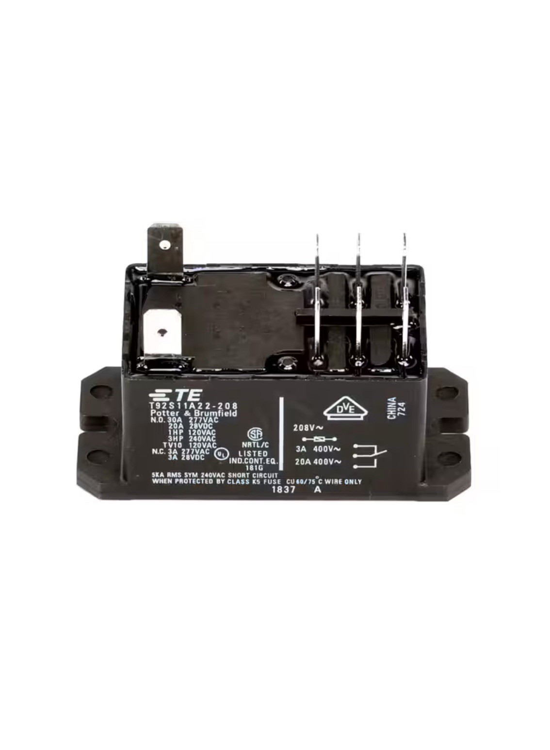 Baxter,Hobart 00-087714-046-2 Relay, DPDT, 208V, 30A, MG1532/2032 Baxter,Hobart 00-087714-046-2 Relay, DPDT, 208V, 30A, MG1532/2032