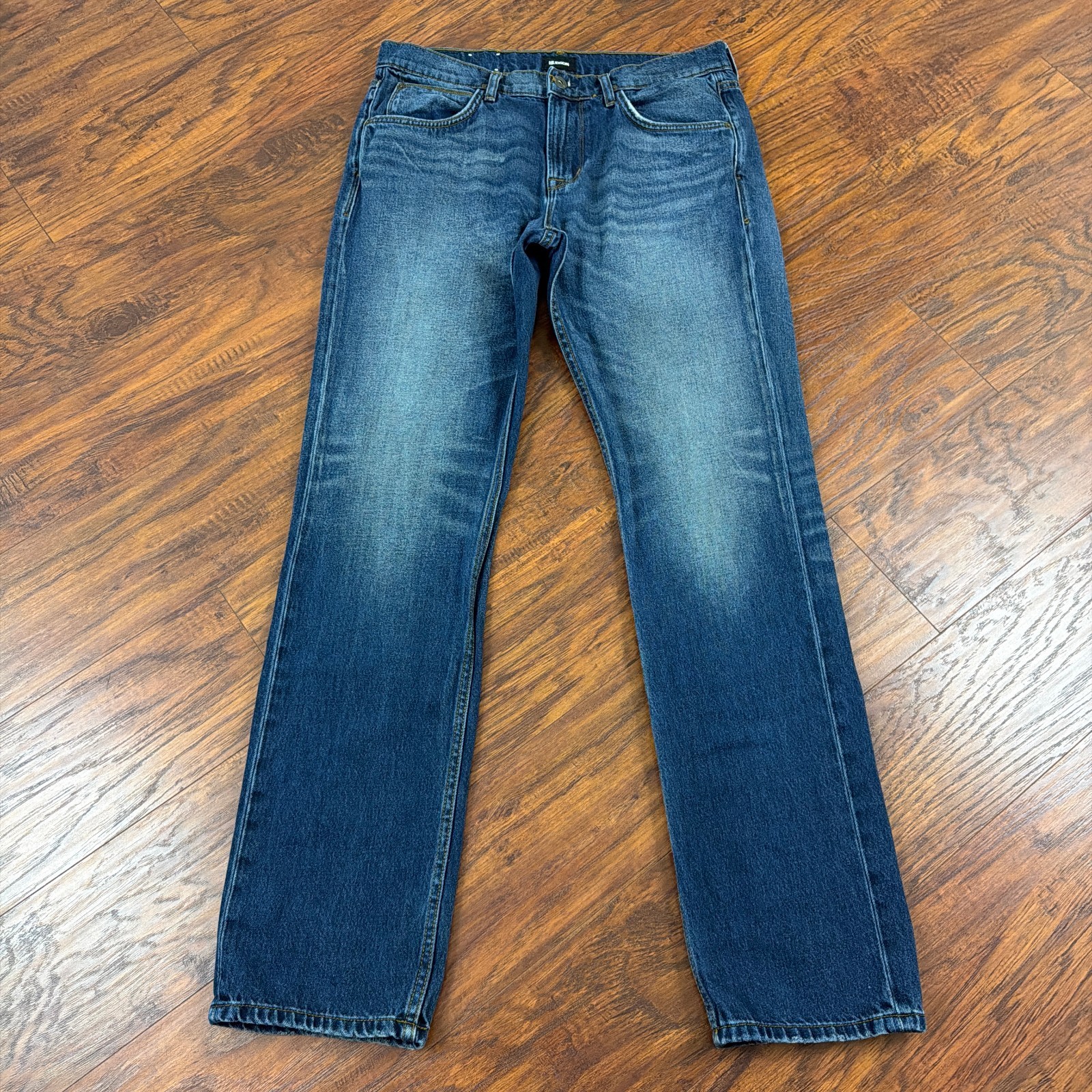 Hudson Jeans Mens 33 Straight Mid Rise Stretch Dark Wash Denim Byron Five Pocket