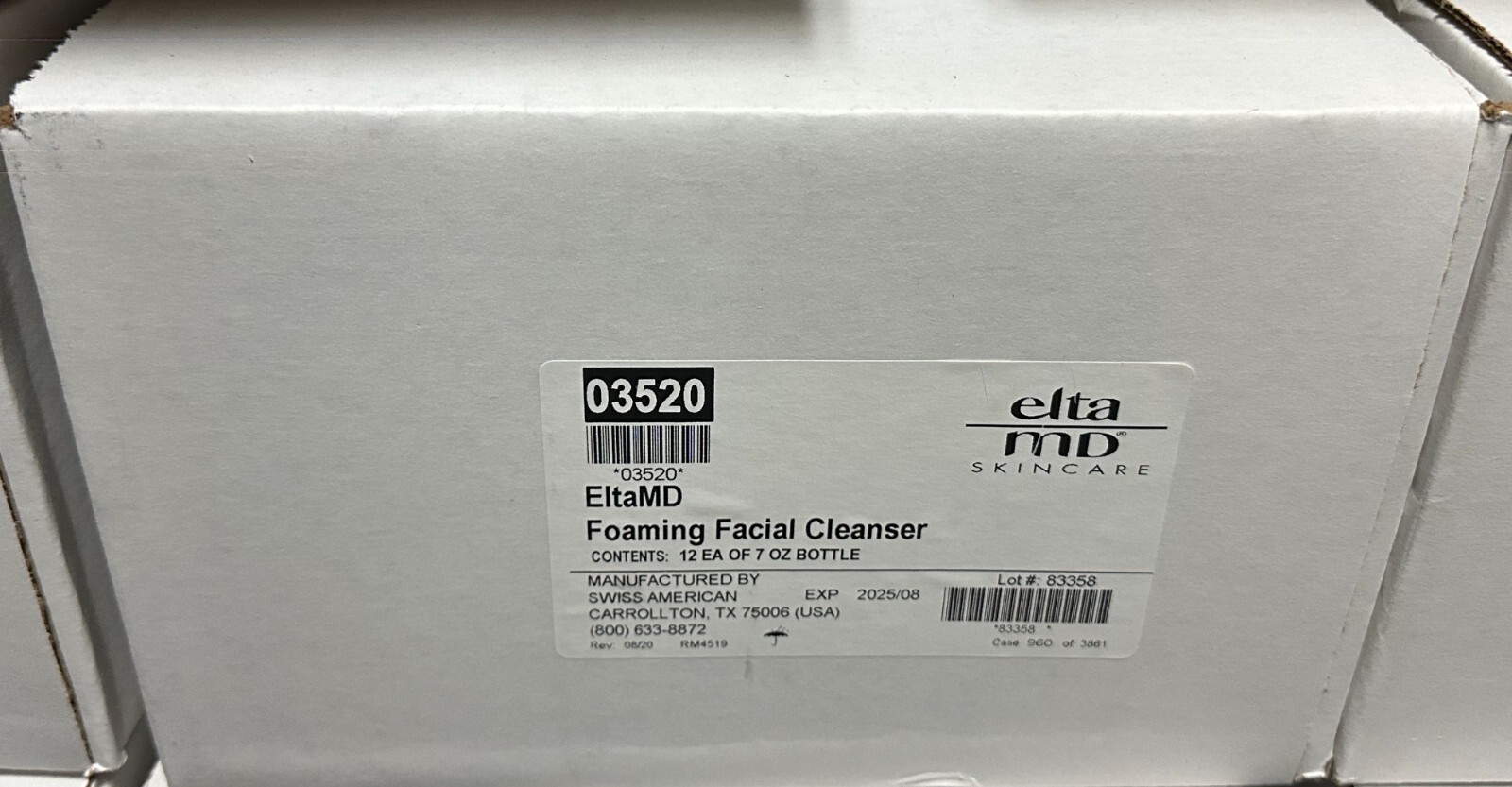 EltaMD Foaming Gentle Facial Cleanser 7 oz  Case Of 12 units EXP 8/2025