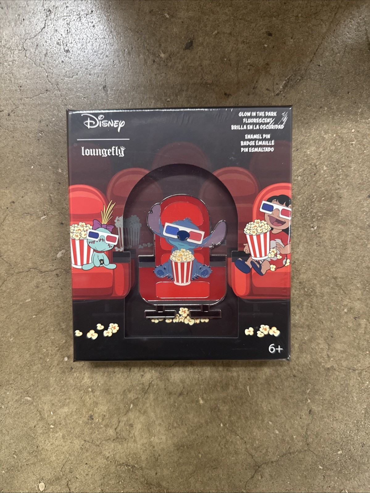 Loungefly AMC Disney Stitch Popcorn Glow In The Dark Limited Edition Pin Loungefly AMC Disney Stitch Popcorn Glow In The Dark Limited Edition Pin