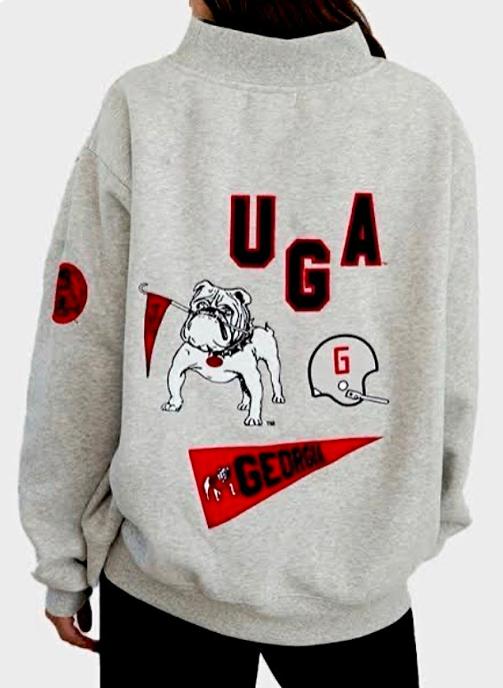 XXL PARKE Gray Georgia Bulldogs UGA Sweatshirt Bulldogs Team Sweatshirt