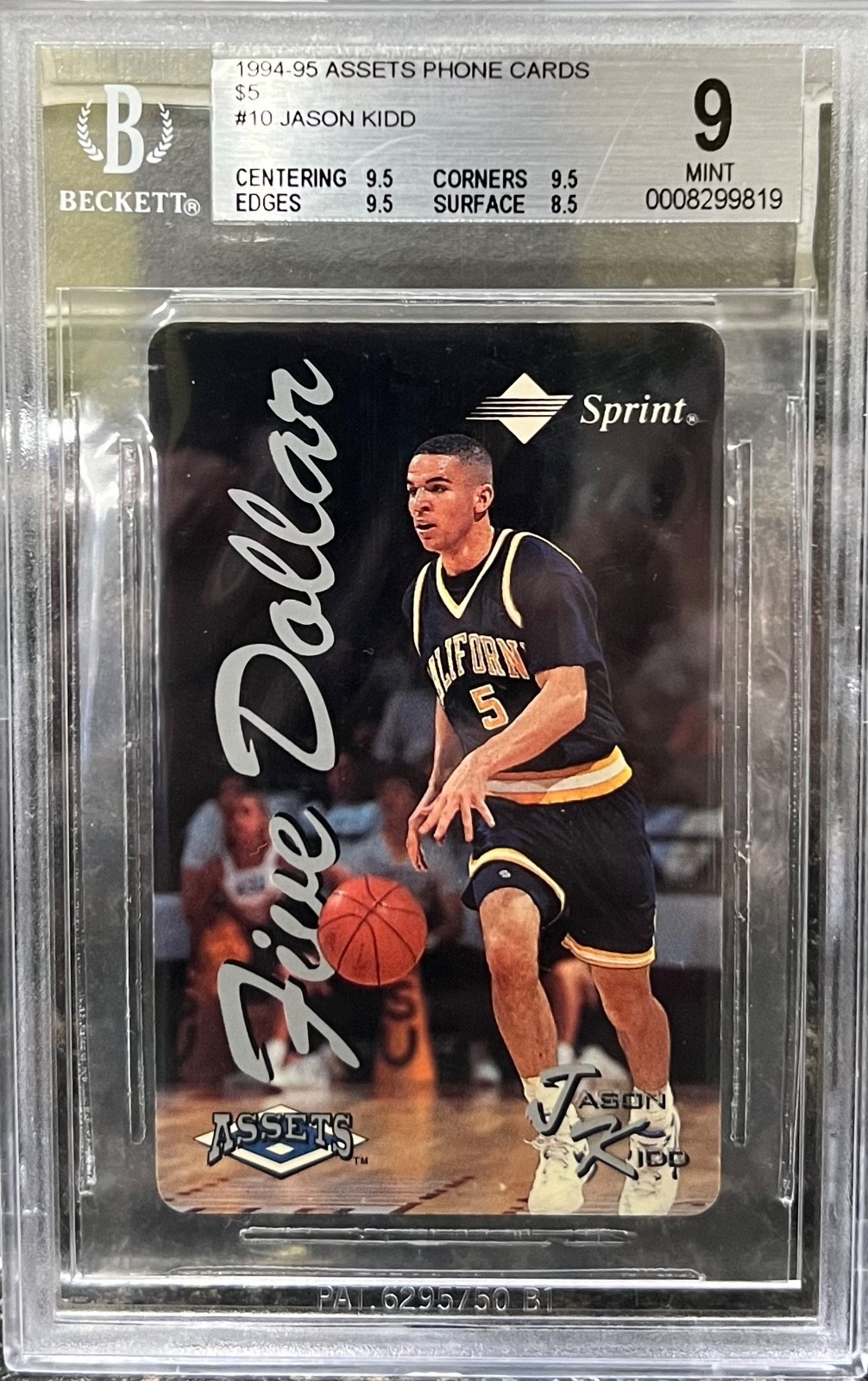 JASON KIDD 1994-95 Classic Assets $5 Phone Cards #3 Rookie RC #497/2562 TRUE 1/1