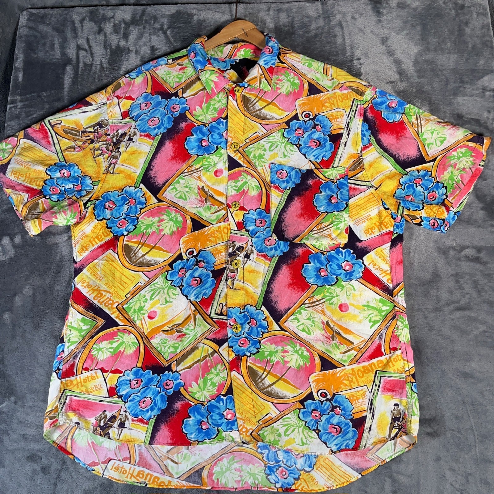 Vintage Jams World Moana Hotel Honolulu Hawaii Shirt Mens Medium Rayon Aloha 90s Vintage Jams World Moana Hotel Honolulu Hawaii Shirt Mens Medium Rayon Aloha 90s