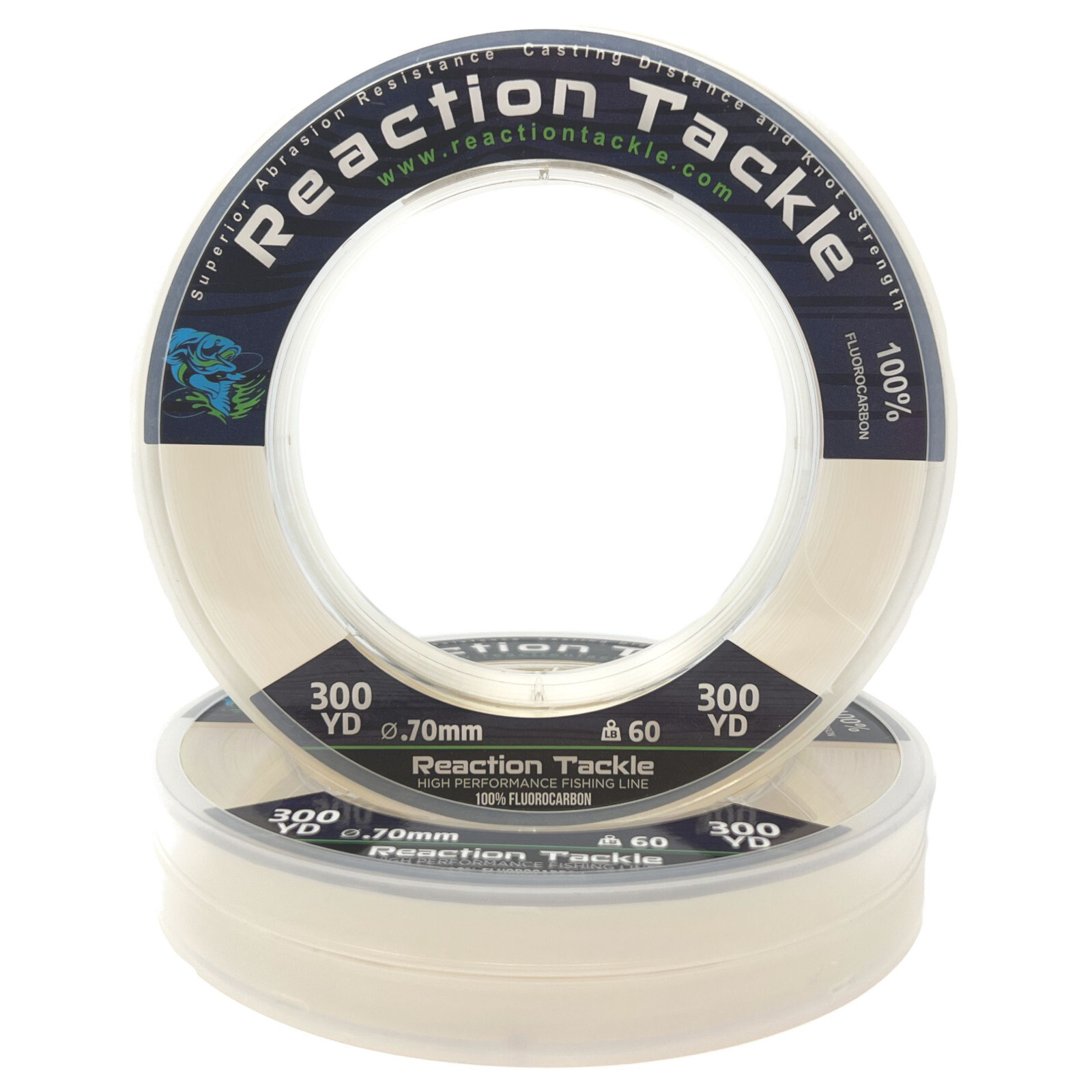 Reaction Tackle 100% Pure Fluorocarbon Fishing Line Pink or Clear Leader Line