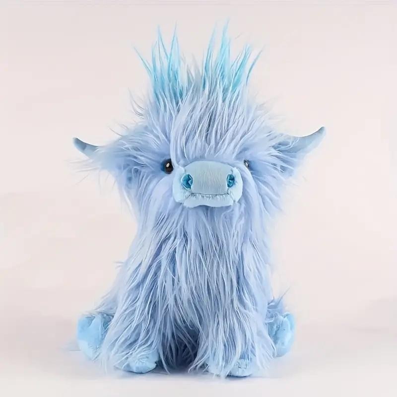 4 Colore 30cm Simulation Kyloe Cream Highland Cow Animal Plush Doll Soft Stuffed