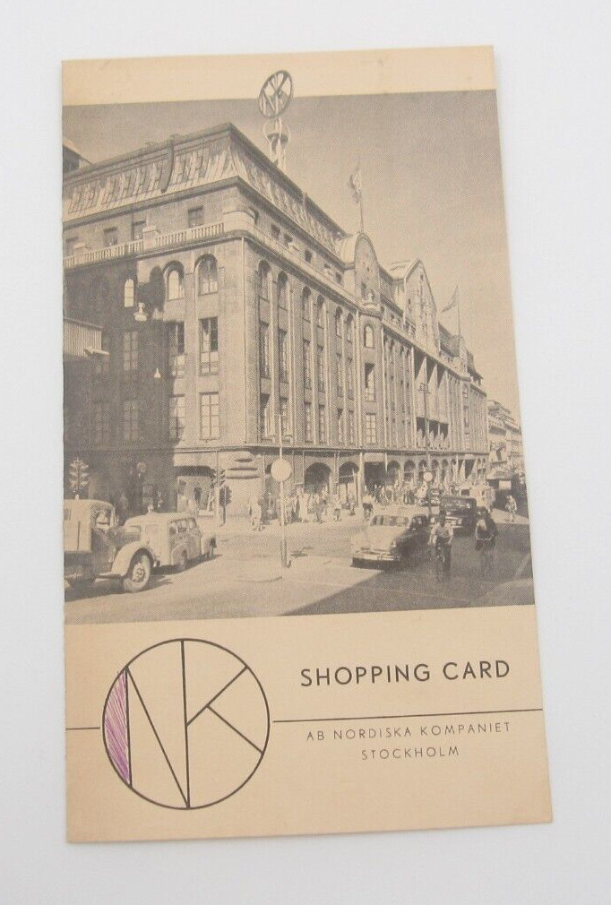 Vtg 1959 Shopping Card Stamps Stockholm Sweden Card Pamphlet (L8)