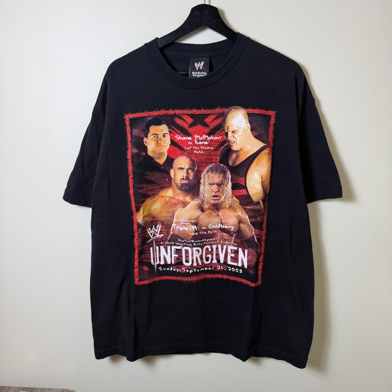 men’s vintage 2003 paperview wwe unforgiven shirt XL kane triple h goldberg men’s vintage 2003 paperview wwe unforgiven shirt XL kane triple h goldberg