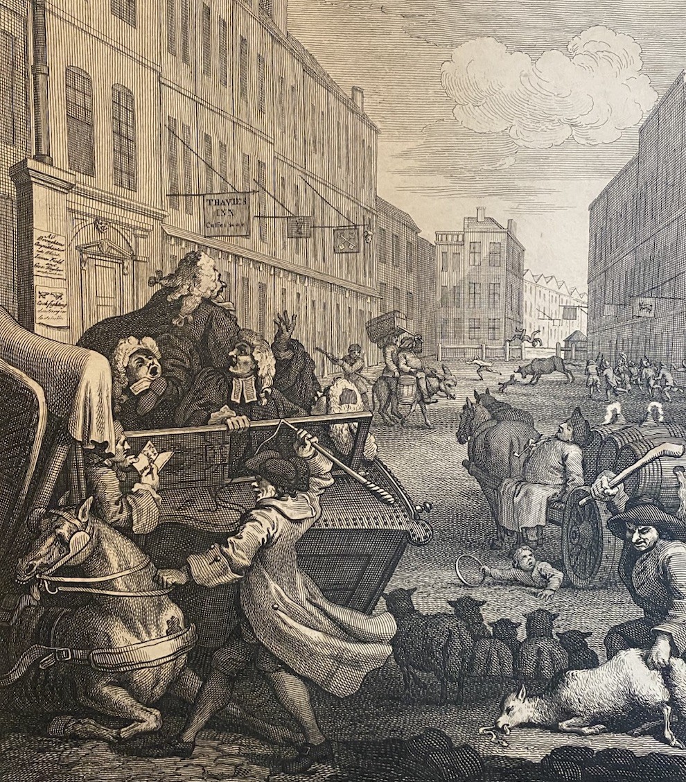 William Hogarth Engraving “Second Stage of Cruelty” c.1751 –Antique Moral Satire