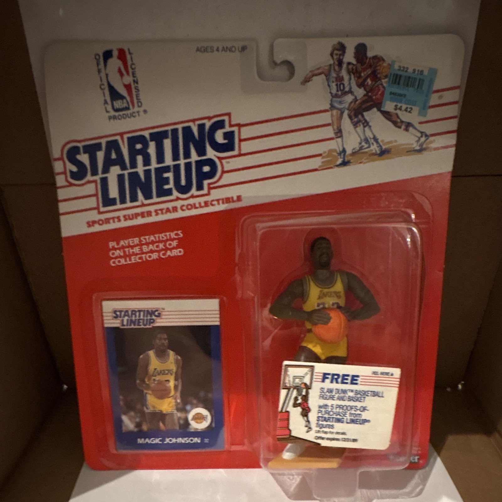 Kenner Starting Lineup Magic Johnson Lakers Figure w/ Card 1988 Kenner Starting Lineup Magic Johnson Lakers Figure w/ Card 1988