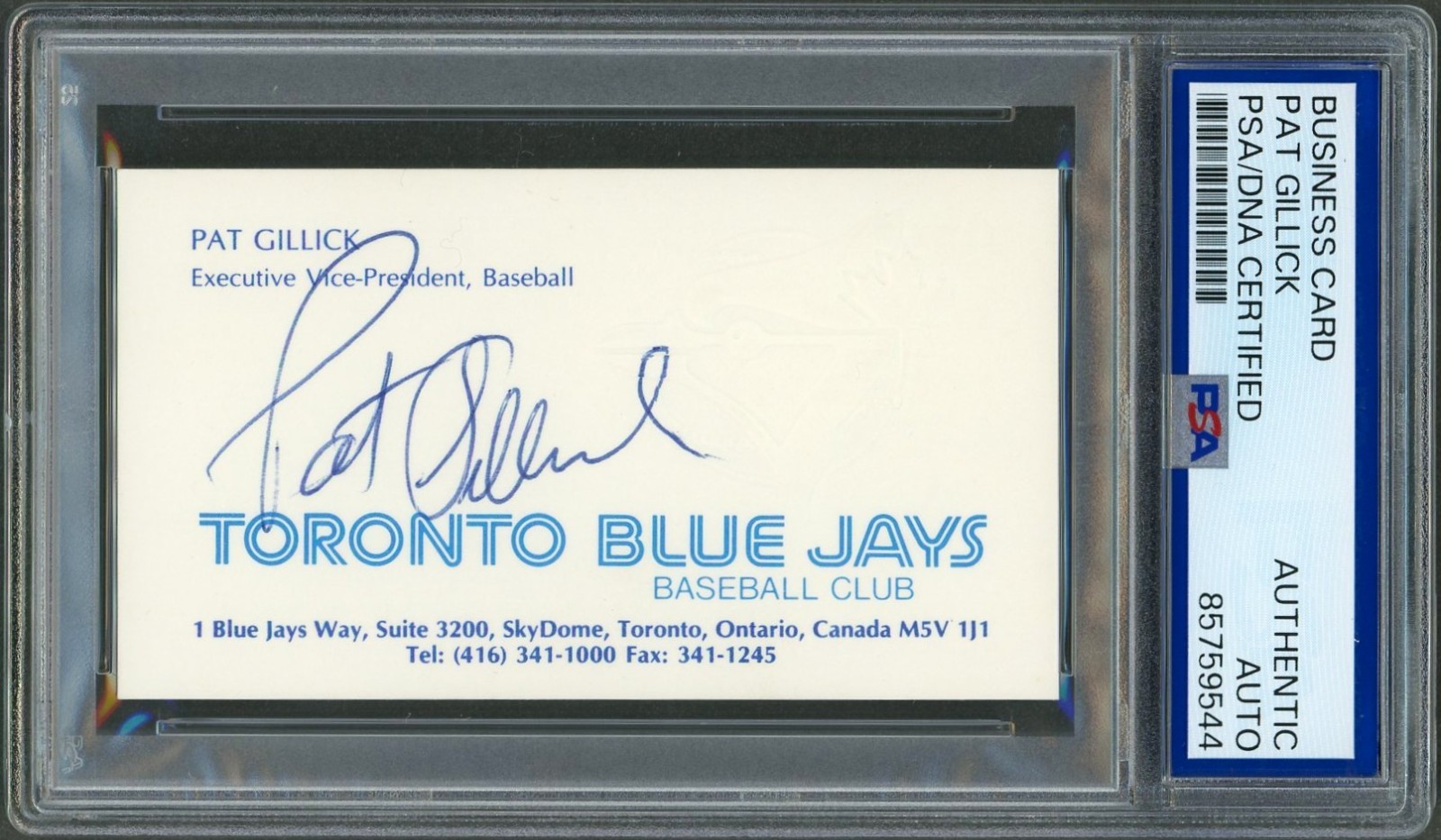 Pat Gillick SIGNED Business Card Vintage HOF Toronto Blue Jays PSA Auto WOW