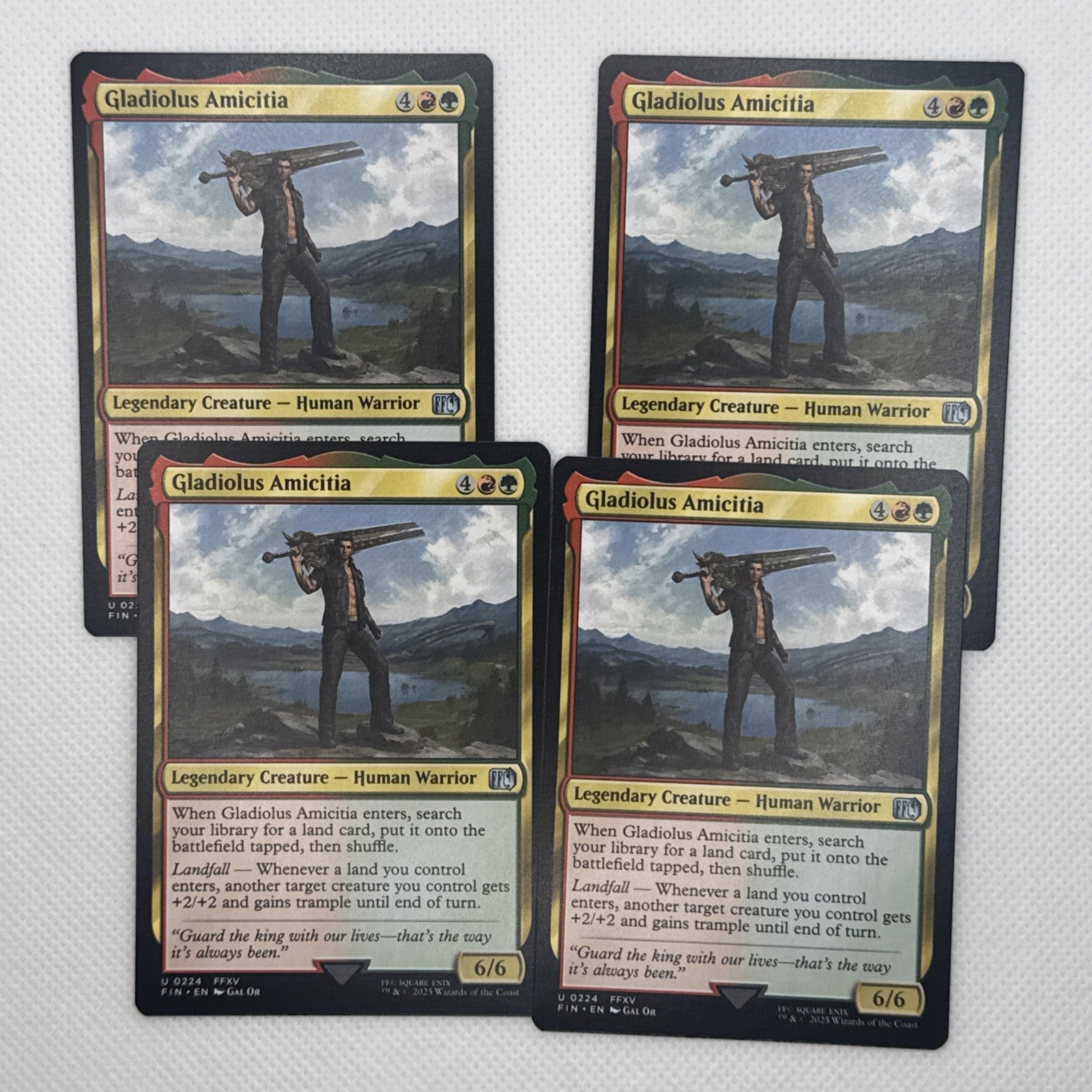 4x MTG Gladiolus Amicitia Final Fantasy Regular NM playset