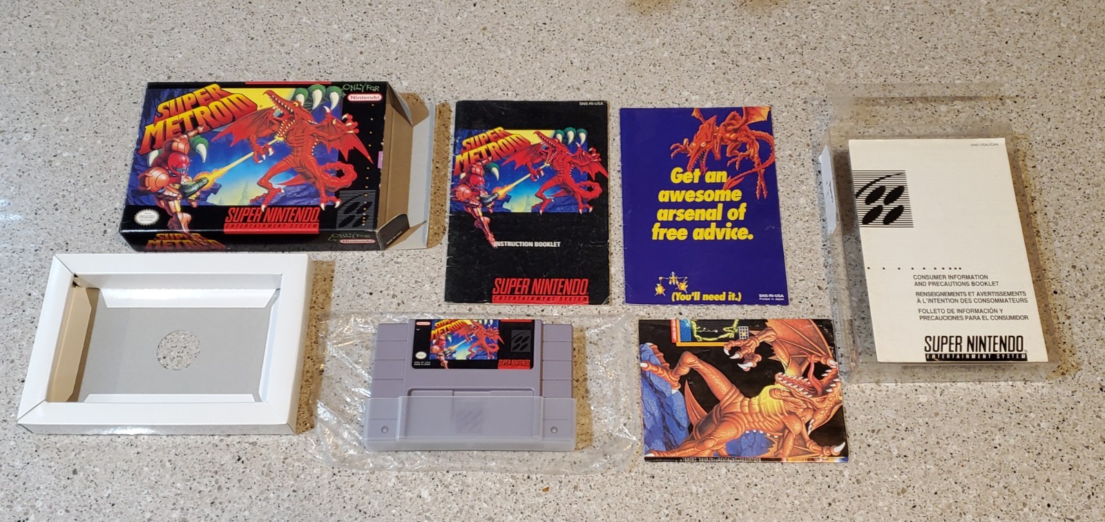 Super Metroid - Super Nintendo SNES Samus Game CIB Complete Box Book Manual lot