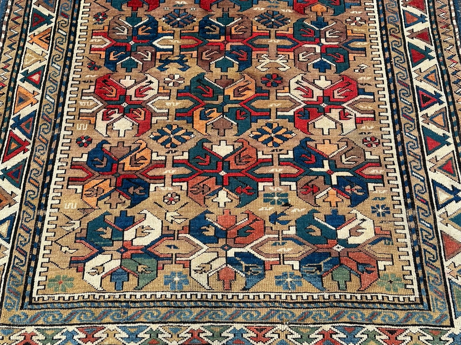 Pre 1900s ANTIQUE CAUCASIAN KUBA SHIRVAN KAZAK RARE CAMEL HAIR/WOOL RUG 4x4.9 Pre 1900s ANTIQUE CAUCASIAN KUBA SHIRVAN KAZAK RARE CAMEL HAIR/WOOL RUG 4x4.9