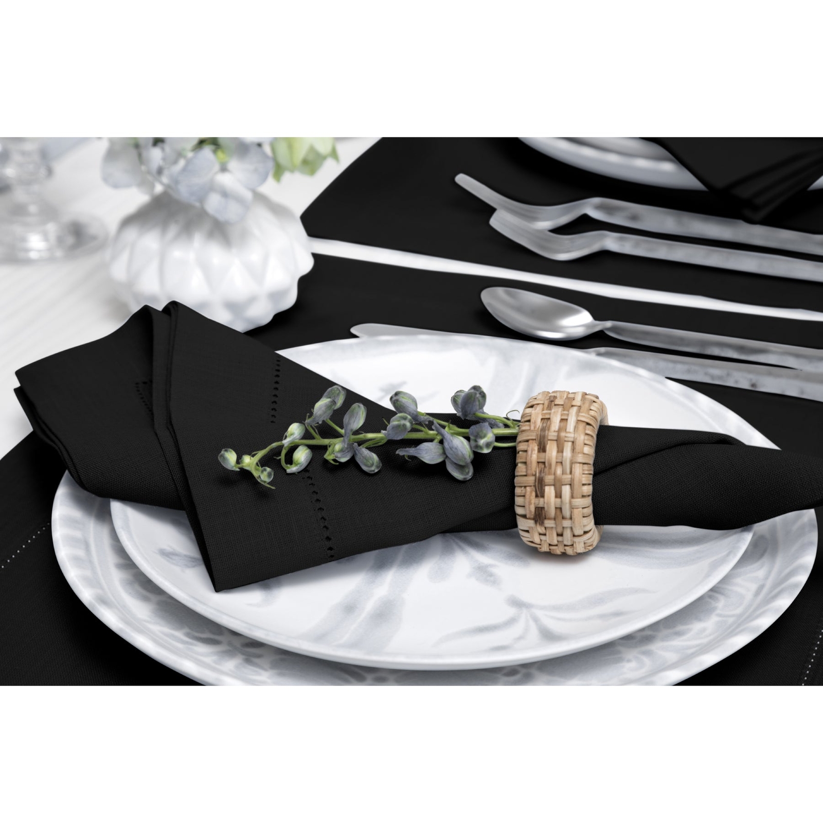 Linen Dinner Napkins 20 x 20 for Everyday Meals and Hosting - Classic Hemstitch