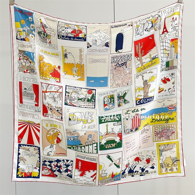Sallys Boutique 14 Momme Twill Silk Wrap Scarf Travel Print Square Shawl 35\